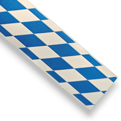 Bayernborte, gewebt, Blau-Weiß, großes Muster, 40mm breit, 25 Meter
