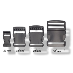 10 Steckschnallen Kunststoff 20 - 50 mm schwarz für Gurtbänder